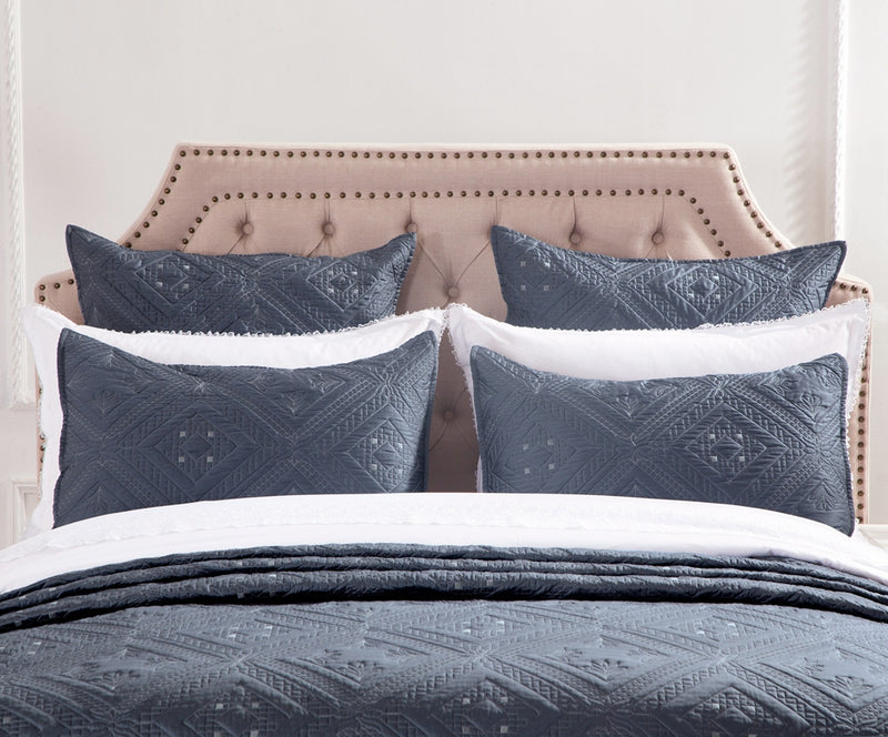 Fern Crystal Luxury Graphite Pillow Sham - Calla Angel
 - 3