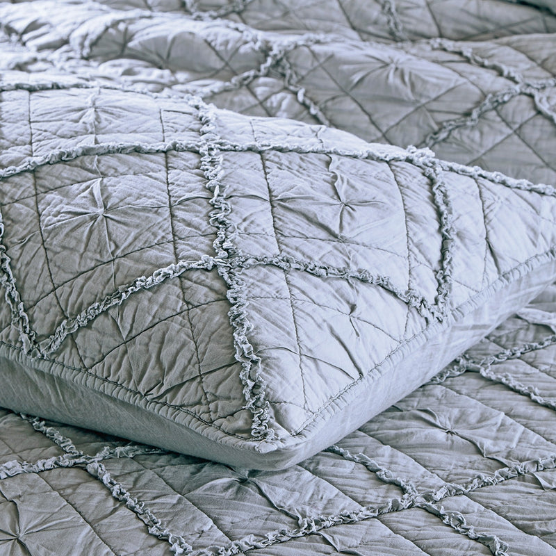 Diamond Applique Luxury Fog Pillow Sham - Calla Angel
 - 5