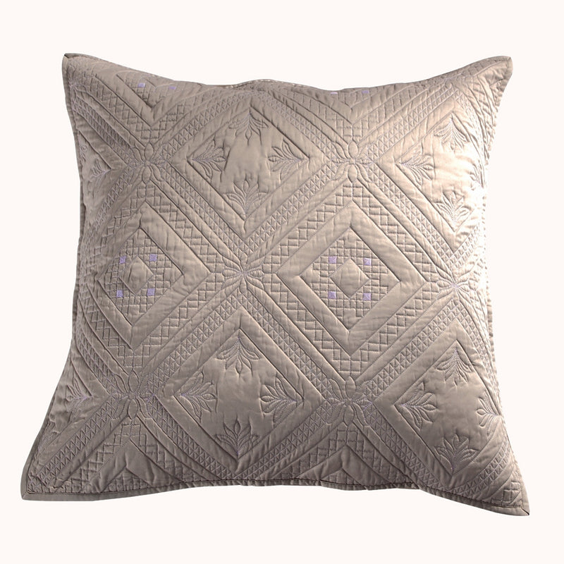 Fern Crystal Luxury Khaki Pillow Sham - Calla Angel
 - 4