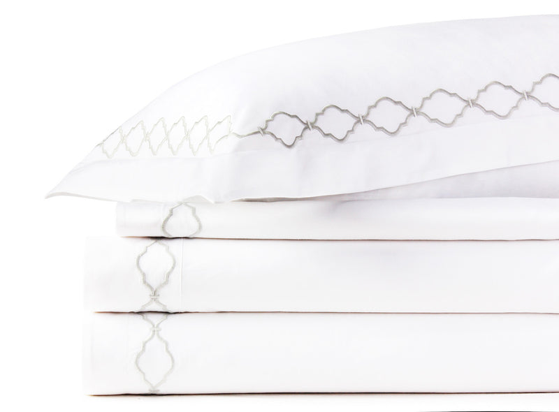 Astoria Embroidery Premium Cotton Sheet Set 400TC White