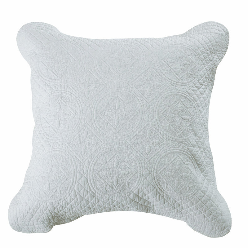 Sage Garden Luxury Pure Cotton Quilted White Pillow Sham - Calla Angel
 - 4