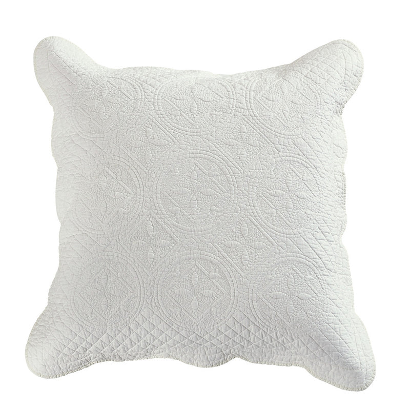 Sage Garden Luxury Pure Cotton Quilted Ivory Pillow Sham - Calla Angel
 - 4