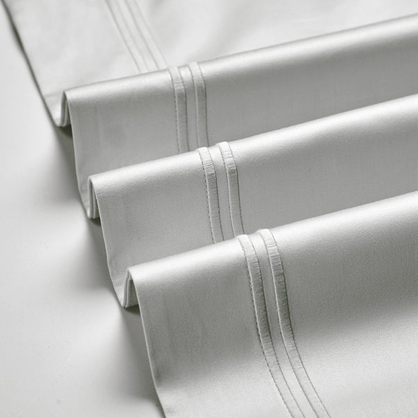 Classico Embroidery Premium Cotton Duvet Set 700TC Light Gray