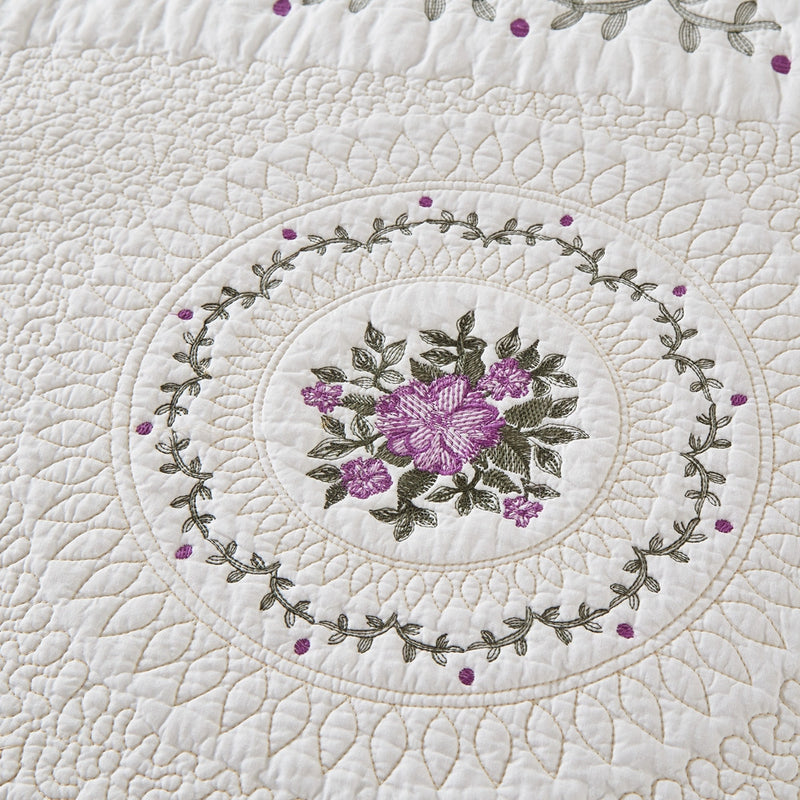 Fontainebleau Pure Cotton Quilt Set By Calla Angel, 3 Piece