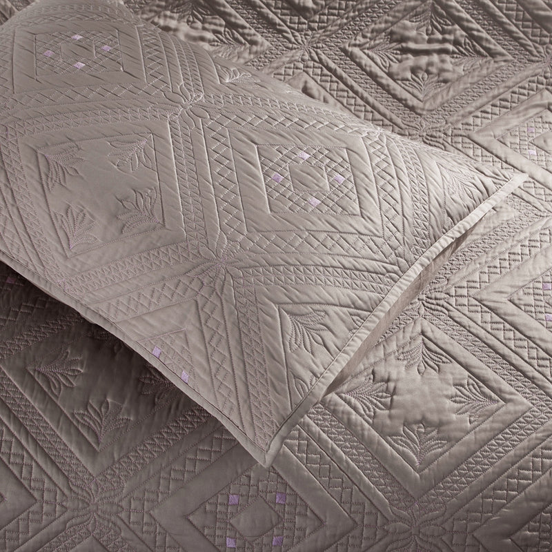 Fern Crystal Luxury Khaki Pillow Sham - Calla Angel
 - 5