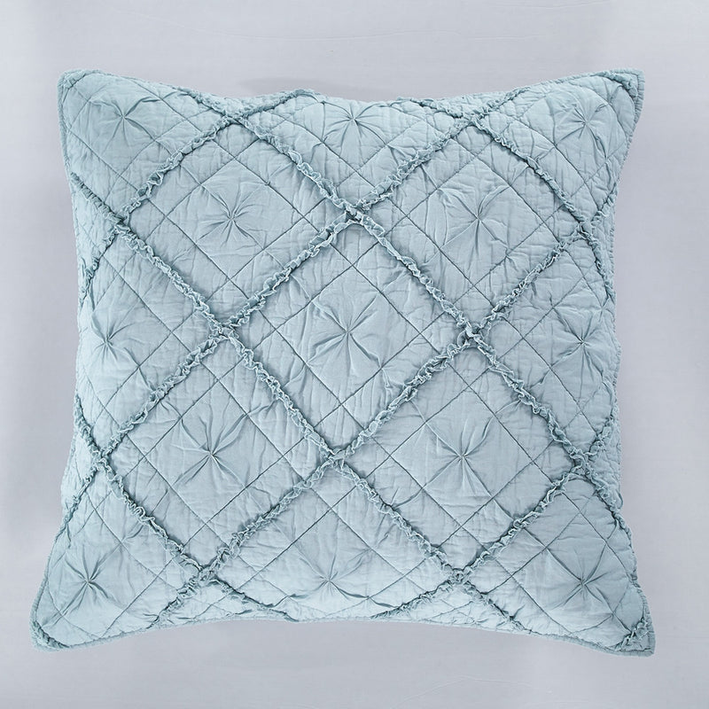 Diamond Applique Luxury Pacific Blue Pillow Sham - Calla Angel
 - 4