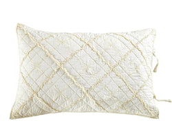 Diamond Applique Luxury Ivory Pillow Sham - Calla Angel
 - 2