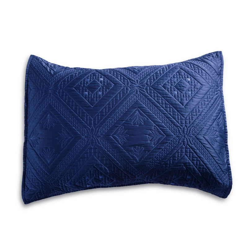 Fern Crystal Luxury Navy Blue Pillow Sham - Calla Angel
 - 2