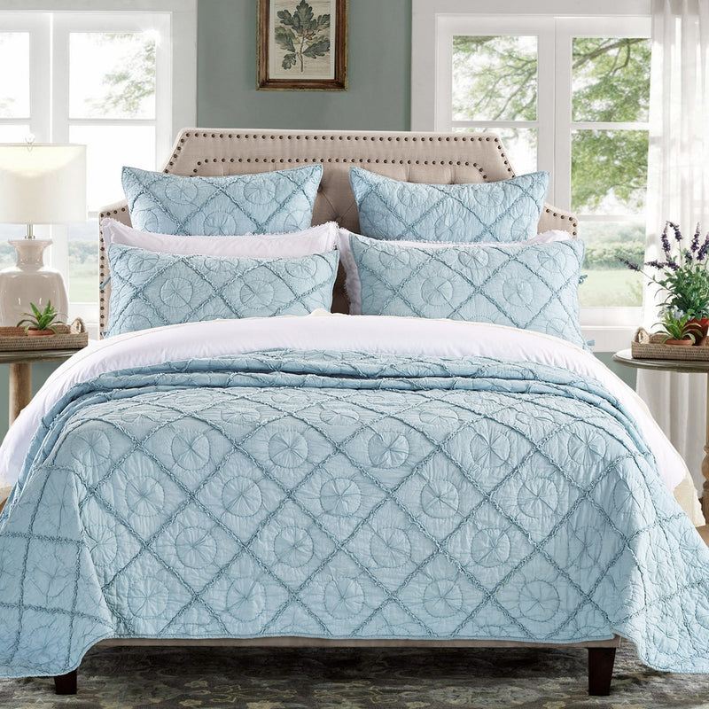 Country Idyl Luxury Pacific Blue Quilt - Calla Angel
 - 1