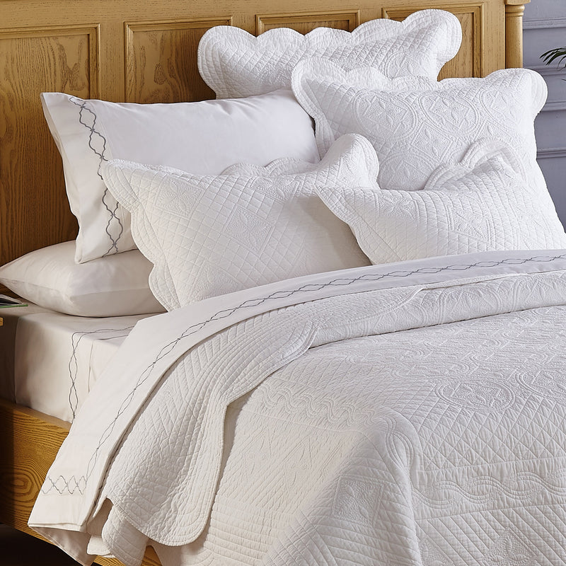 Washed Linen Ivory Quilted Sham